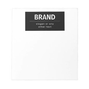 Bloc-note Marque ou nom d'entreprise moderne gras Noir & B