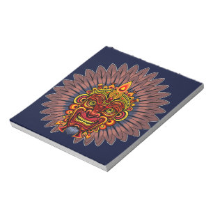 Bloc-note Masque rituel du roi guerrier tribal