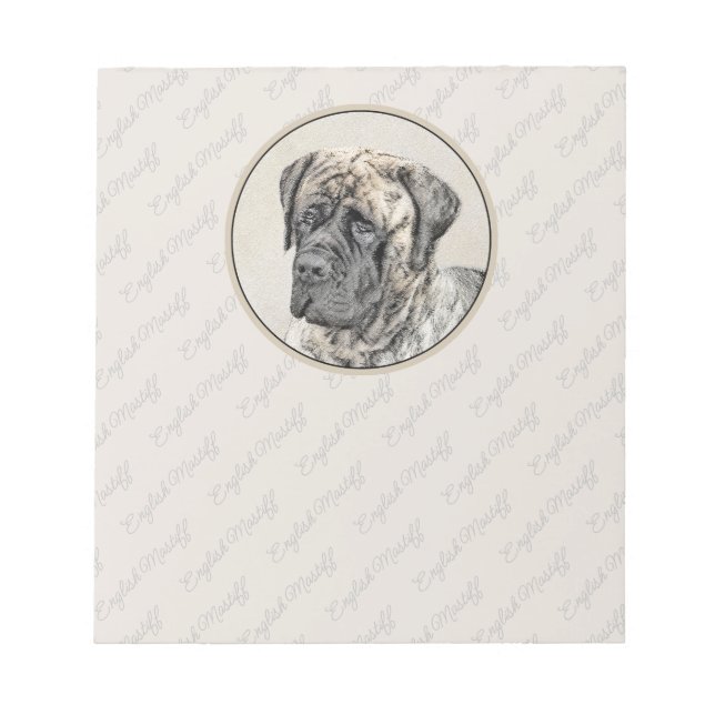 Bloc-note Mastiff anglais (Brindle) Peinture - Chien Art (Devant)