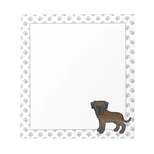 Bloc-note Mastiff Anglais Bringé Chien de Dessin Animé Migno (Devant)