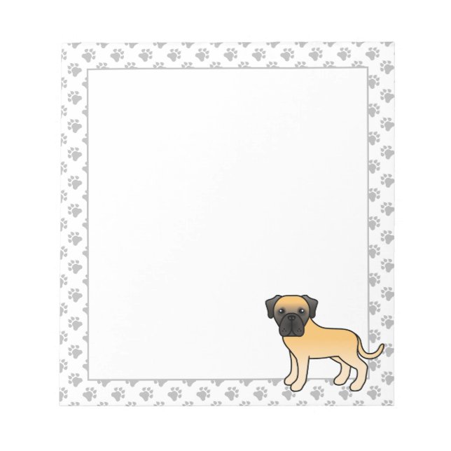 Bloc-note Mastiff Anglais Faon Chien de Dessin Animé Mignon (Devant)