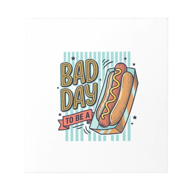 Bloc-note Mauvaise Journée Hot Dog Retro Vector Conception d (Devant)