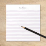 Bloc-note Mauve Watercolor Stripes Nom de l'enseignant Monog<br><div class="desc">Bloc-notes personnalisé avec une initiale monogramme personnalisée et un en-tête de nom sur un arrière - plan de bande d'aquarelle rose clair. Parfait pour les cadeaux d'enseignant ou de papeterie personnelle pour votre bureau à domicile! Utilisez les outils de conception pour modifier les polices de texte et les couleurs ou...</div>