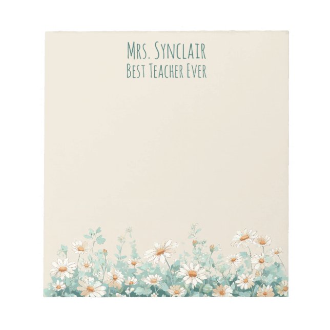 Bloc-note Meadow de fleurs sauvages Meilleur professeur appr (Devant)