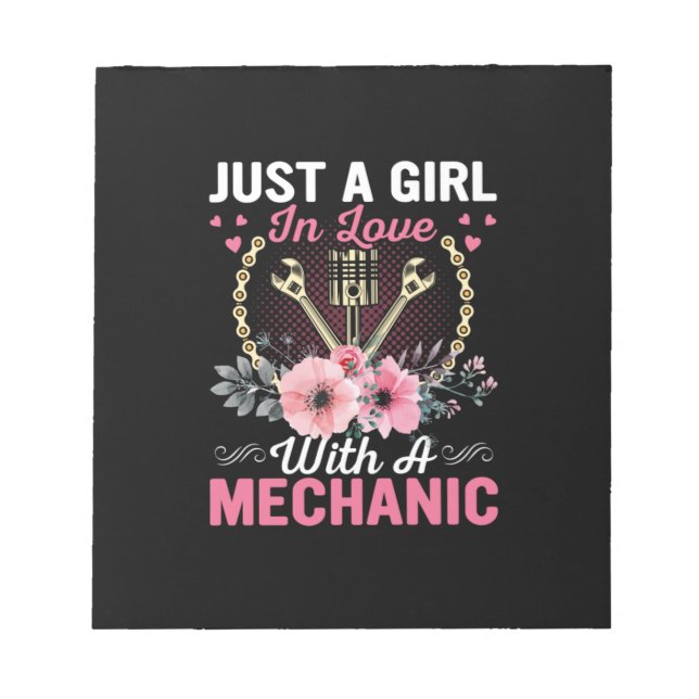 Bloc-note Mécanique Juste Une Fille Amoureuse Avec Un Mécani (Devant)