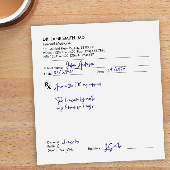 Bloc-note Médecin personnalisé ordonnance médicale RX (Créateur téléchargé)
