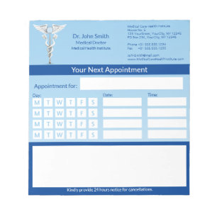Bloc-note Médicale Blanc Caduceus Dentaire