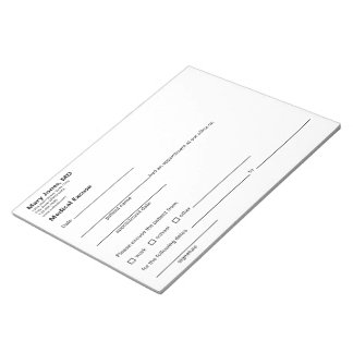 Bloc-note Médicale Pardon Docteur Bureau noir Modèle blanc