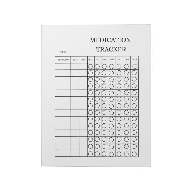 Bloc-note Medication Tracker Log Book (Tourné)