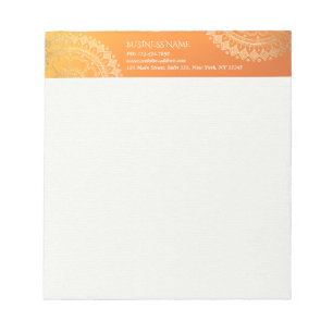 Bloc-note Méditation Yoga Enseignant Moderne Orange Or Manda