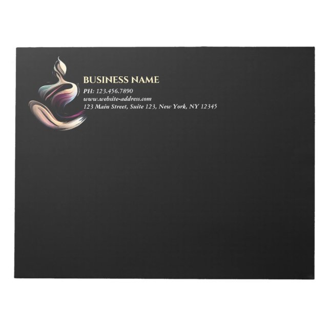 Bloc-note Méditation Yoga Instructeur Lotus Pose Brush Strok (Devant)