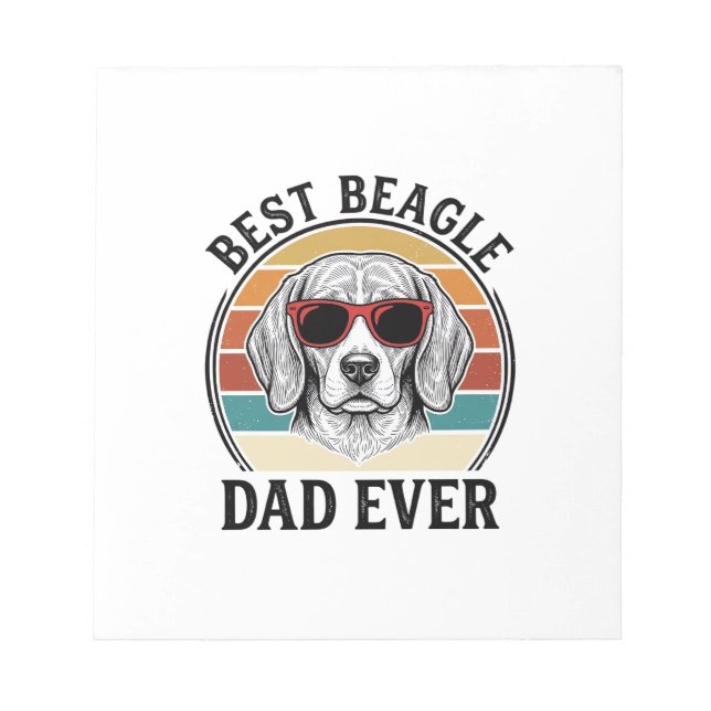 Bloc-note Meilleur Papa Beagle Ever Création de T-Shirt Vint (Devant)