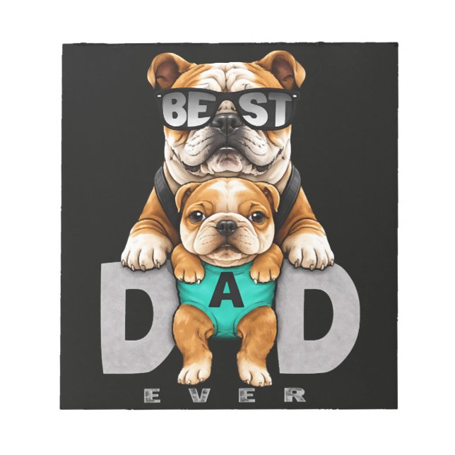 Bloc-note Meilleur papa bouledogue de tous les temps – Cute  (Devant)