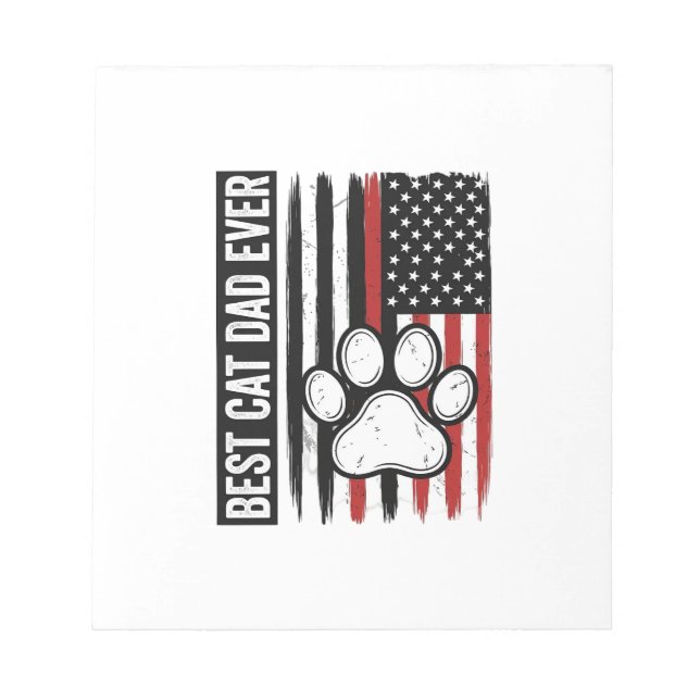 Bloc-note Meilleur papa chat patriote Paw Flag Design_1 (Devant)