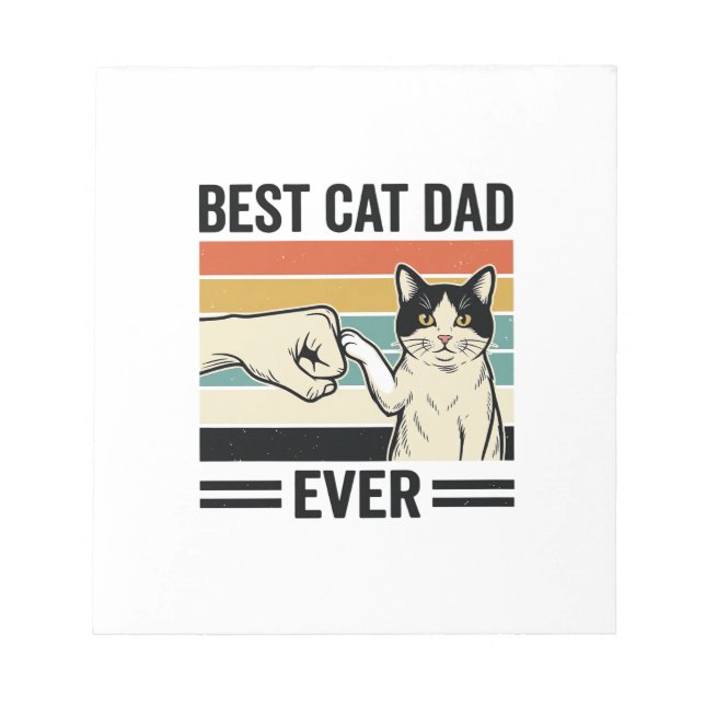 Bloc-note Meilleur Papa Chat Rétro Chemise Fist Bump Chat_1 (Devant)