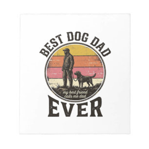 Bloc-note Meilleur Papa Chien Conception Vectorielle Vintage