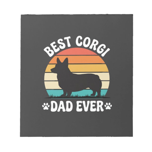 Bloc-note Meilleur Papa Corgi Rétro Chien (Devant)