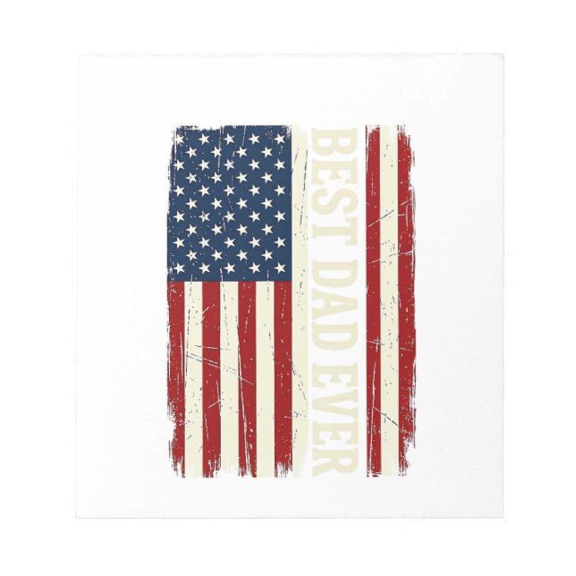 Bloc-note Meilleur Papa de Tous les Temps Drapeau Américain  (Devant)