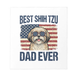 Bloc-note Meilleur papa Shih Tzu patriotique de chien Ever