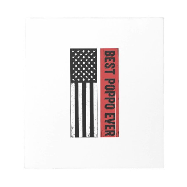Bloc-note Meilleur Poppo jamais Drapeau Patriotique Graphiqu (Devant)