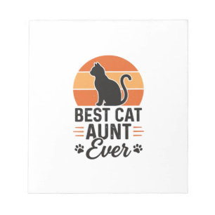 Bloc-note Meilleure Tante de Chat Vintage Sunset T-Shirt Des