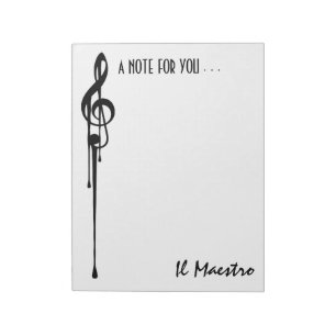 Bloc-note MELTPOINT WHITE Black G-Clef 'Il Maestro' Personna