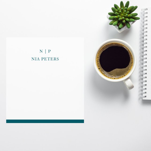 Bloc-note Mémo personnalisé monogramme minimaliste (Créateur téléchargé)