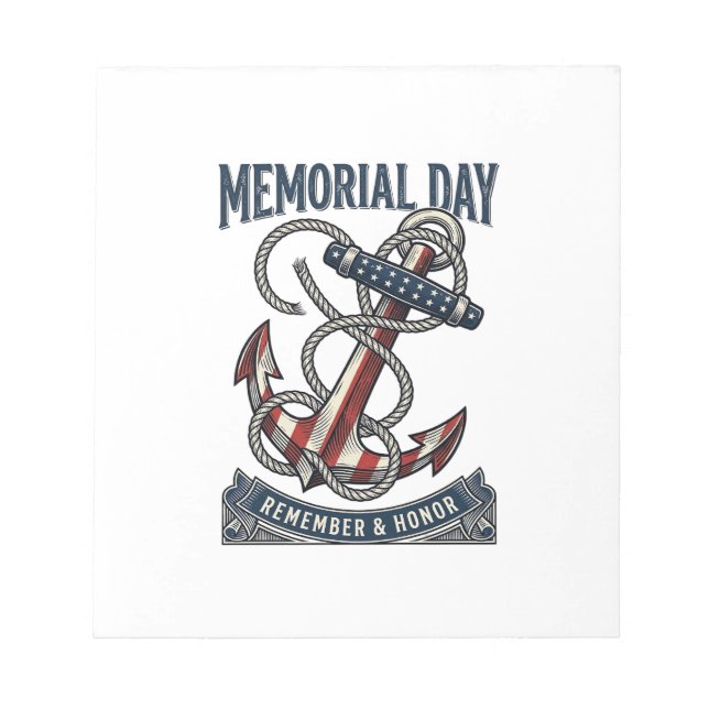Bloc-note Memorial Day Anchor Remember Honor Vintage Shirt_1 (Devant)