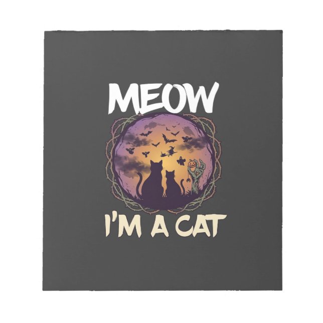 Bloc-note Meow Am Cat Halloween Night Witch Pumpkin_1 (Devant)
