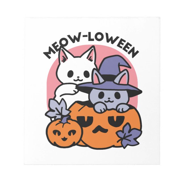 Bloc-note Meow-Loween - Cute Halloween Conception Chat (Devant)