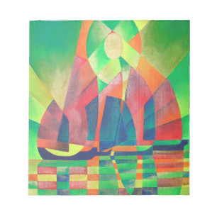 Bloc-note Mer de vert avec des joncs Abstraits cubes