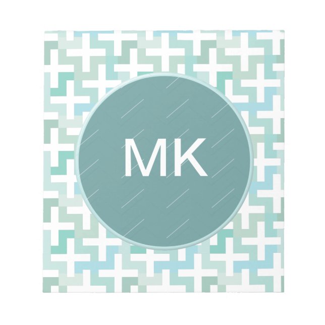 Bloc-note Mer vert géométrique (Devant)