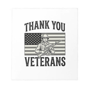 Bloc-note Merci aux vétérans Vintage Flag Soldat Chemise Des