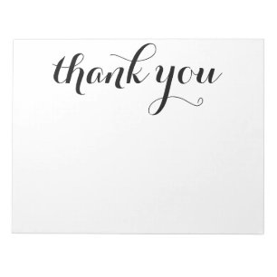 Bloc-note Merci impression de script noir 28 x 21,5 cm