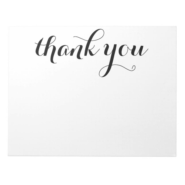 Bloc-note Merci impression de script noir 28 x 21,5 cm (Devant)