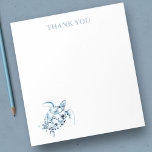 Bloc-note Merci Notepads Tortue de mer papeterie<br><div class="desc">Elégante et côtière,  cette papeterie personnalisée présente les mots "Merci" avec une tortue marine aquarelle dans les tons bleus. Parfait pour les mariages ou vos notes d'été. Pour voir d'autres créations comme celle-ci,  visitez le www.zazzle.com/dotellabelle Aquarelle art et design de Victoria Grigaliunas</div>