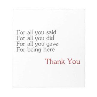 Bloc-note Merci pour tous