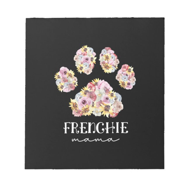 Bloc-note Mère Art Frenchie Mama Floral Paw French Buldog (Devant)
