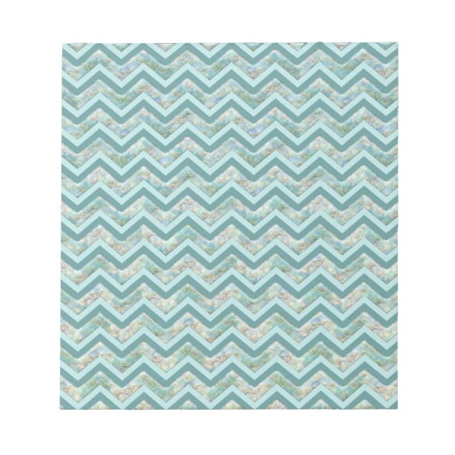 Bloc-note Mère de Pearl Turquoise ZigZag (Devant)