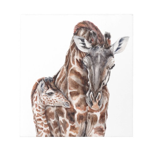 Bloc-note Mère Giraffe avec Bébé Giraffe (Devant)