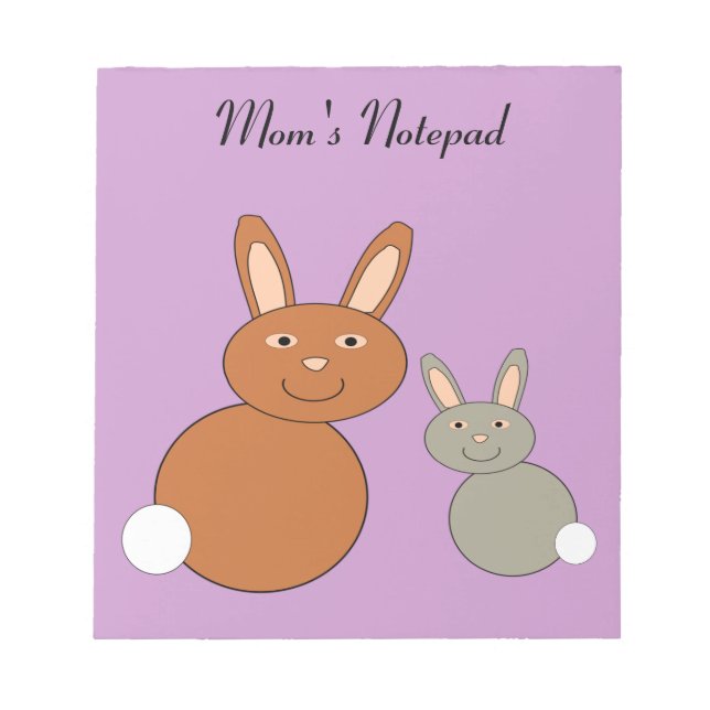 Bloc-note Mères Jour Bunnies Notep personnalisable (Devant)