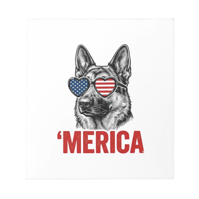 Bloc-note Merica Berger Allemand Drapeau Lunettes de Soleil  (Devant)