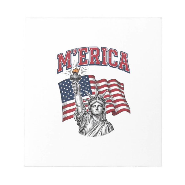 Bloc-note MERICA Vintage Liberté Patriotique (Devant)