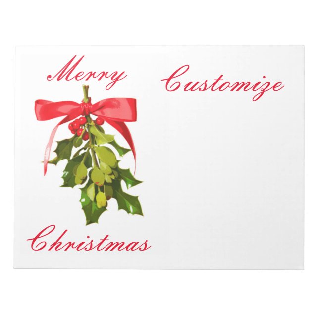 Bloc-note Merry Christmas mistletoe (Devant)