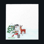Bloc-note Merry Christmas! Snowman with Friends<br><div class="desc">Merry Christmas! Snowman with Friends - Baby Polar Bear,  Birds,  Moose,  Rabbit,    ~~~ colored pencil drawing by Krisi ArtKSZP ~~~ Store Category >>> Merry Christmas for Kids >>> Snowman with Friends</div>