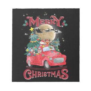 Bloc-note Merry Christmas Vintage Red Santa Truck