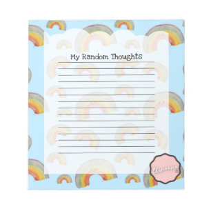 Bloc-note Mes pensées aléatoires, Personnalisable Kawaii Rai
