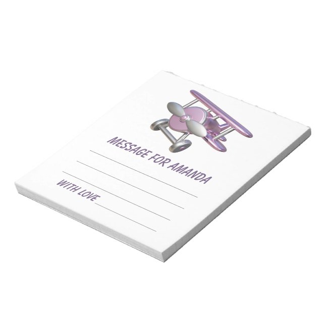 Bloc-note Message capsule temporelle d'anniversaire d'avion (Tourné)