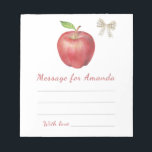 Bloc-note message de capsule temporelle anniversaire de enfa<br><div class="desc">La pomme de nos yeux. Fête anniversaire de enfant de l'aquarelle. Aquarelle pomme et arc.</div>