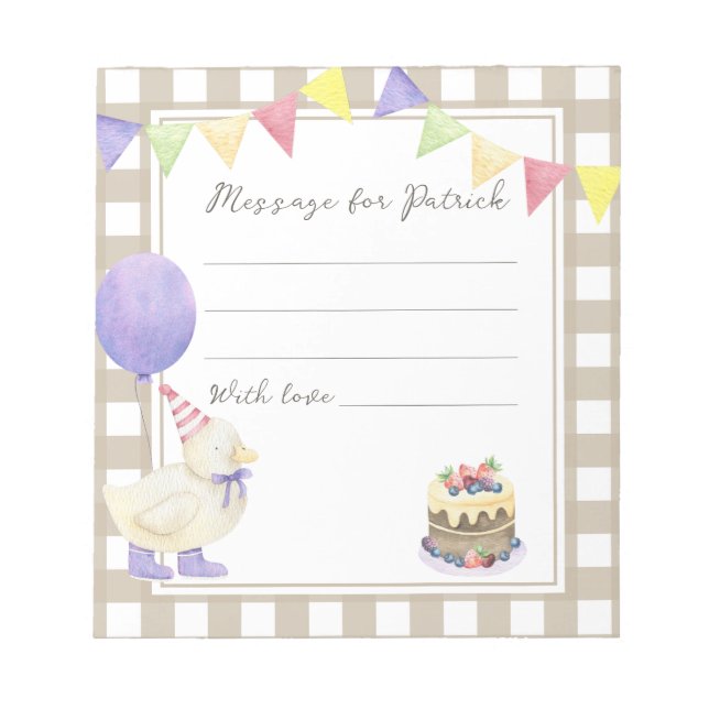 Bloc-note Message de capsule temporelle d'anniversaire de ca (Devant)